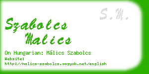 szabolcs malics business card